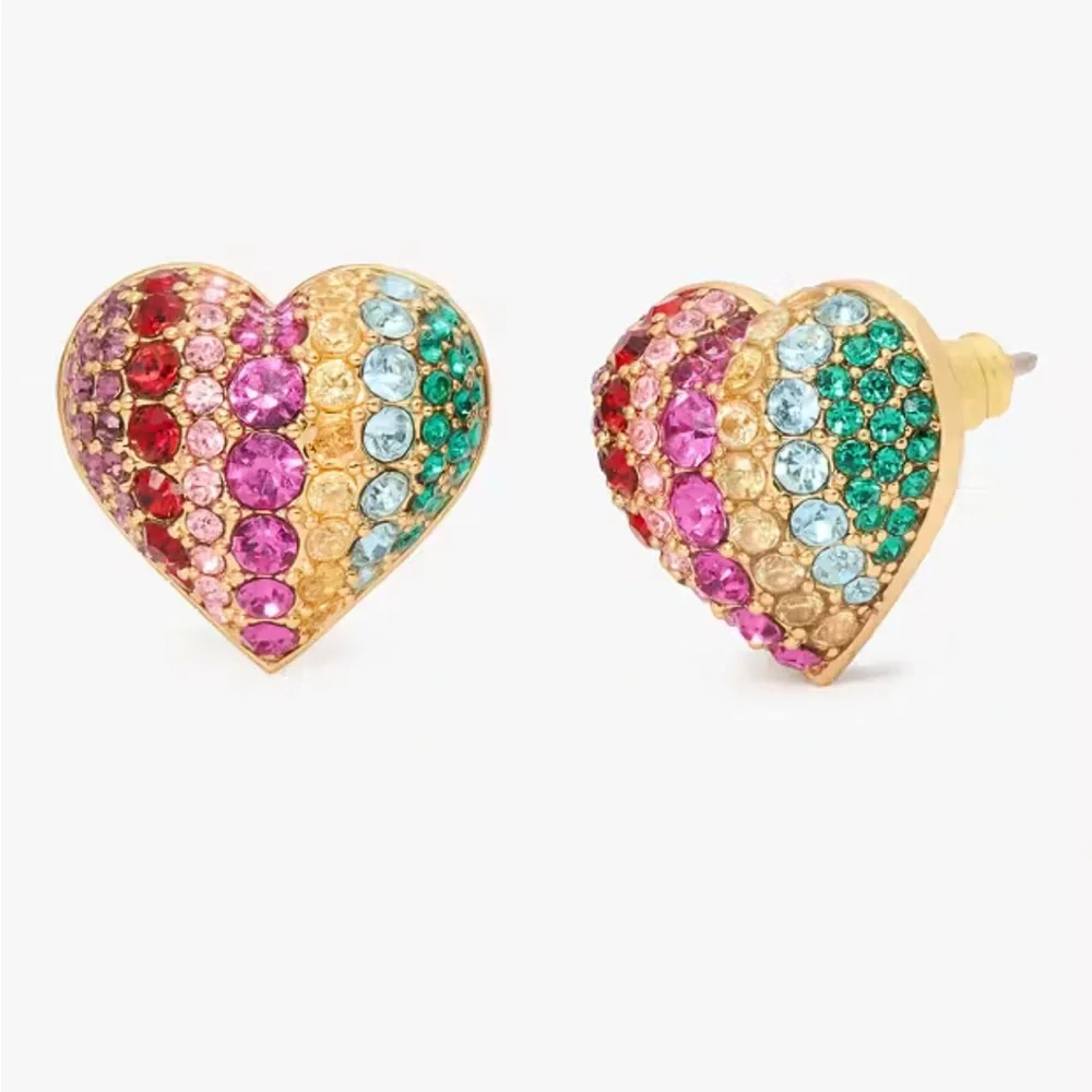 kate spade On The Dot‎ Rainbow Collection Heart Stud Earrings NWT